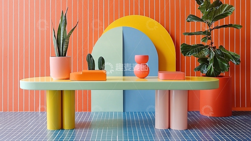 高清大图下载【趣麦麦图】彩色几何家具