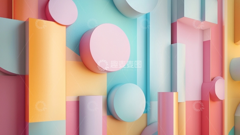 高清大图下载【趣麦麦图】抽象几何彩色背景