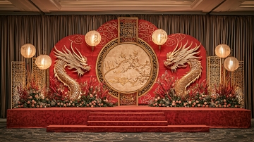 中式婚礼舞台背景