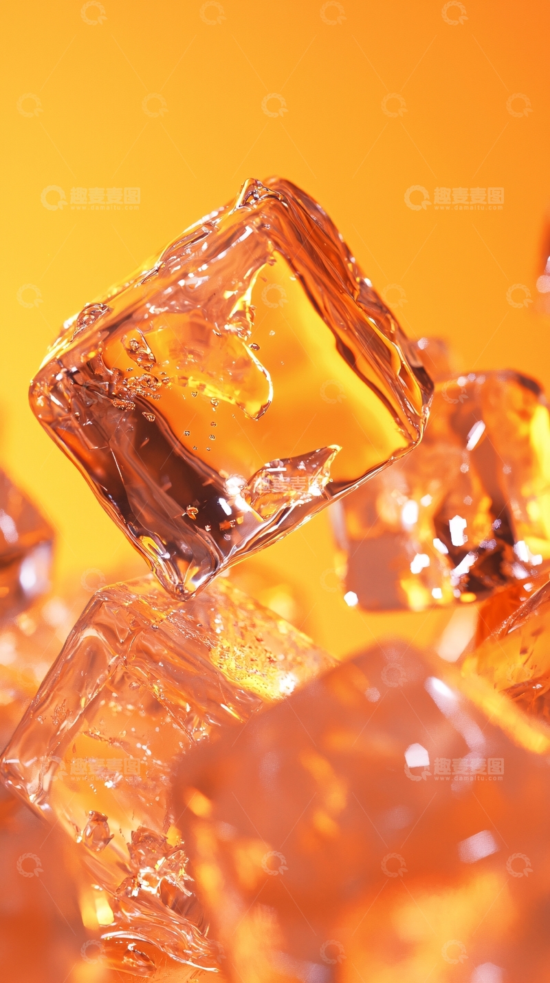 高清大图下载【趣麦麦图】橙色冰块