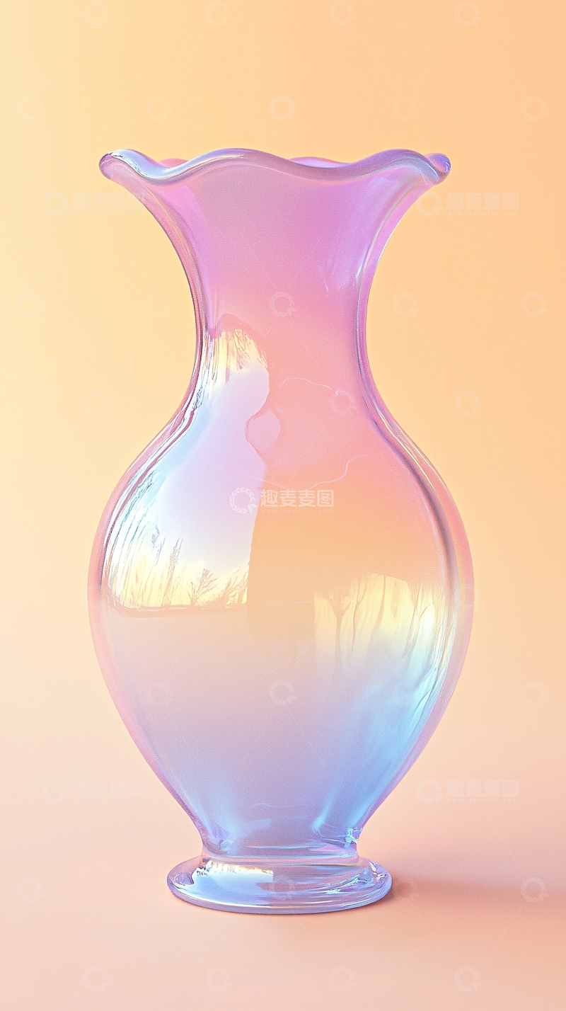 高清大图下载【趣麦麦图】渐变色玻璃花瓶