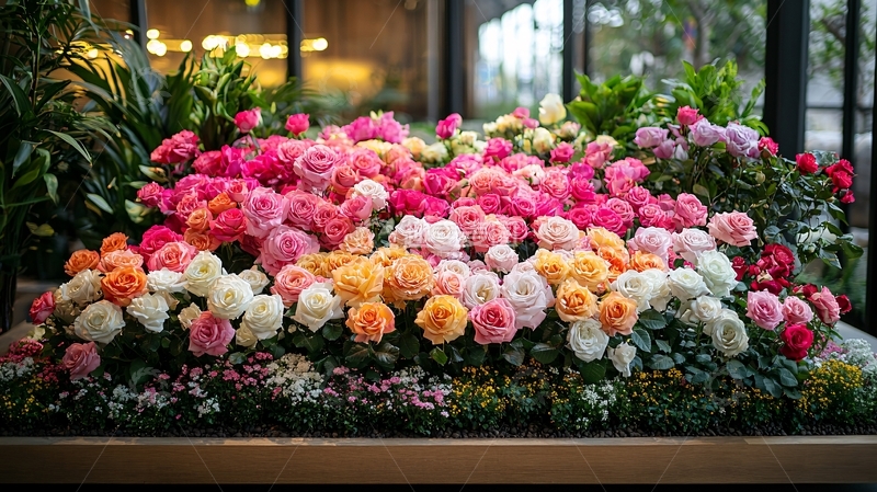 高清大图下载【趣麦麦图】色彩丰富的玫瑰花丛