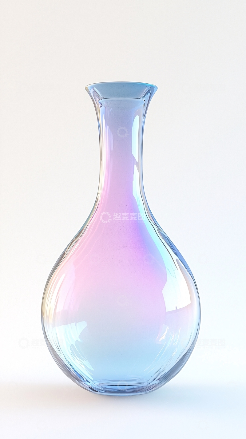 高清大图下载【趣麦麦图】渐变色玻璃花瓶