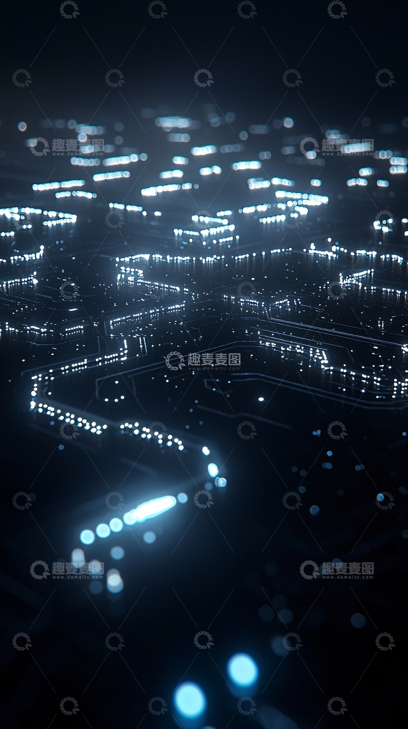 高清大图下载【趣麦麦图】蓝色电路板