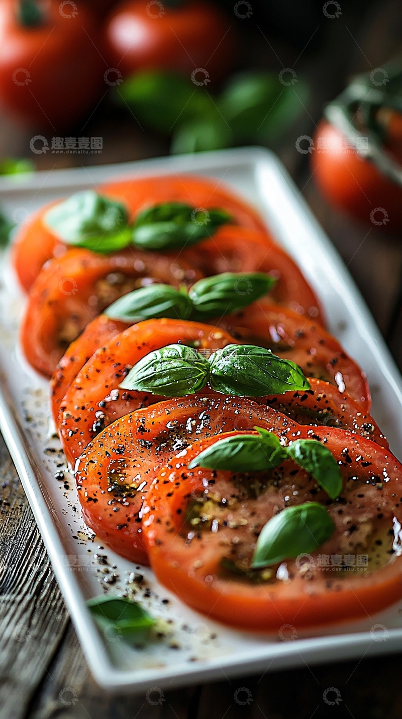 高清大图下载【趣麦麦图】番茄罗勒沙拉