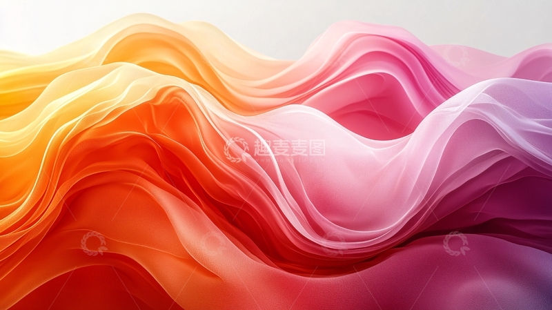 高清大图下载【趣麦麦图】绚丽色彩的抽象波浪