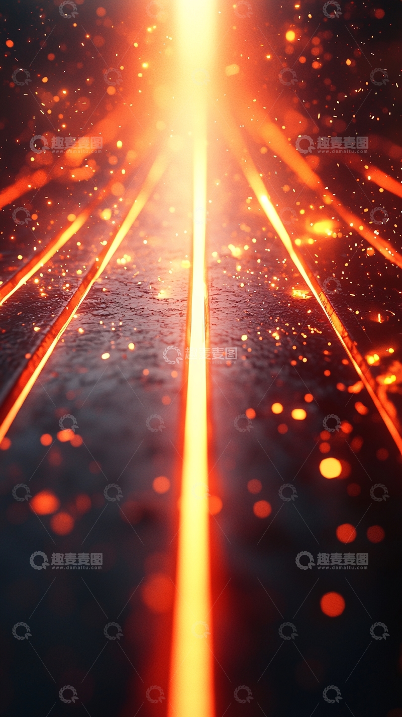 高清大图下载【趣麦麦图】金色光线汇聚的抽象图