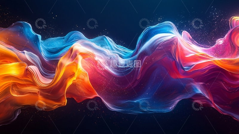 高清大图下载【趣麦麦图】绚丽多彩的抽象波浪