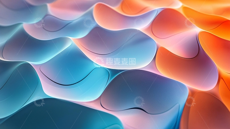 高清大图下载【趣麦麦图】抽象波浪渐变色彩背景