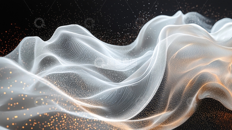 高清大图下载【趣麦麦图】轻盈飘逸的白色丝绸