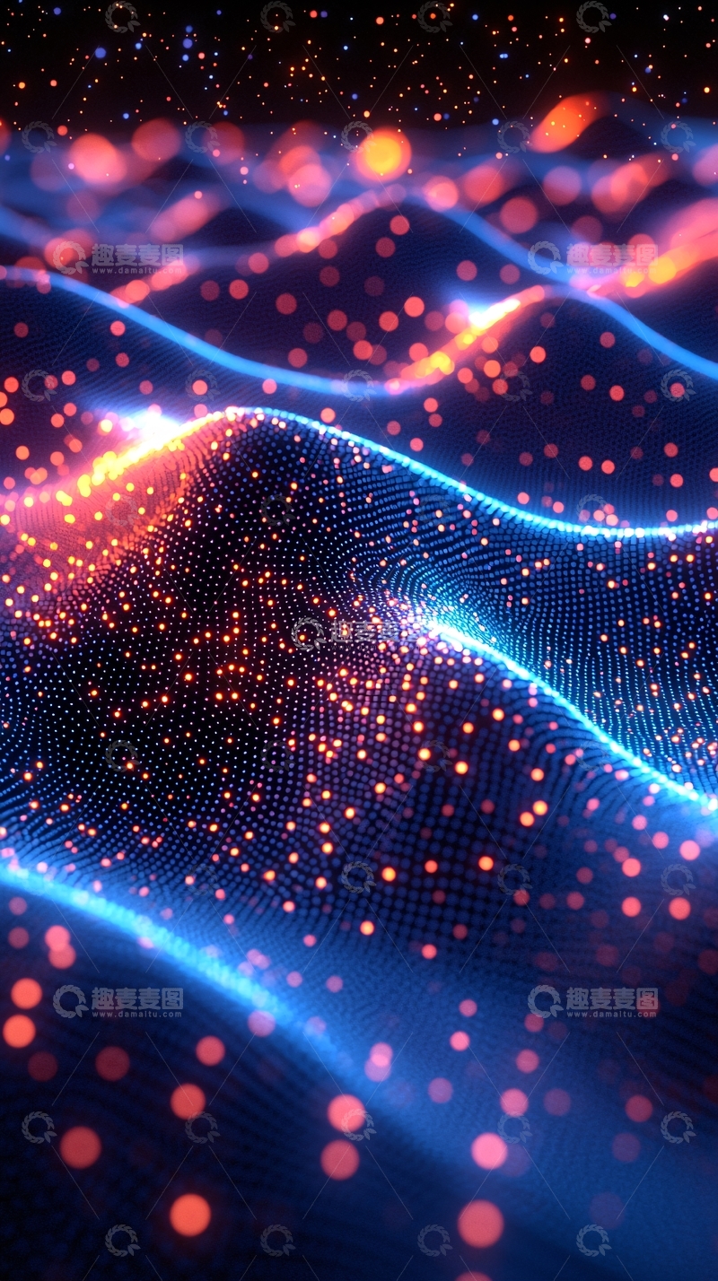 高清大图下载【趣麦麦图】科技感光点波浪