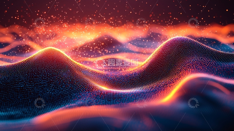 高清大图下载【趣麦麦图】绚丽的星空下的山脉