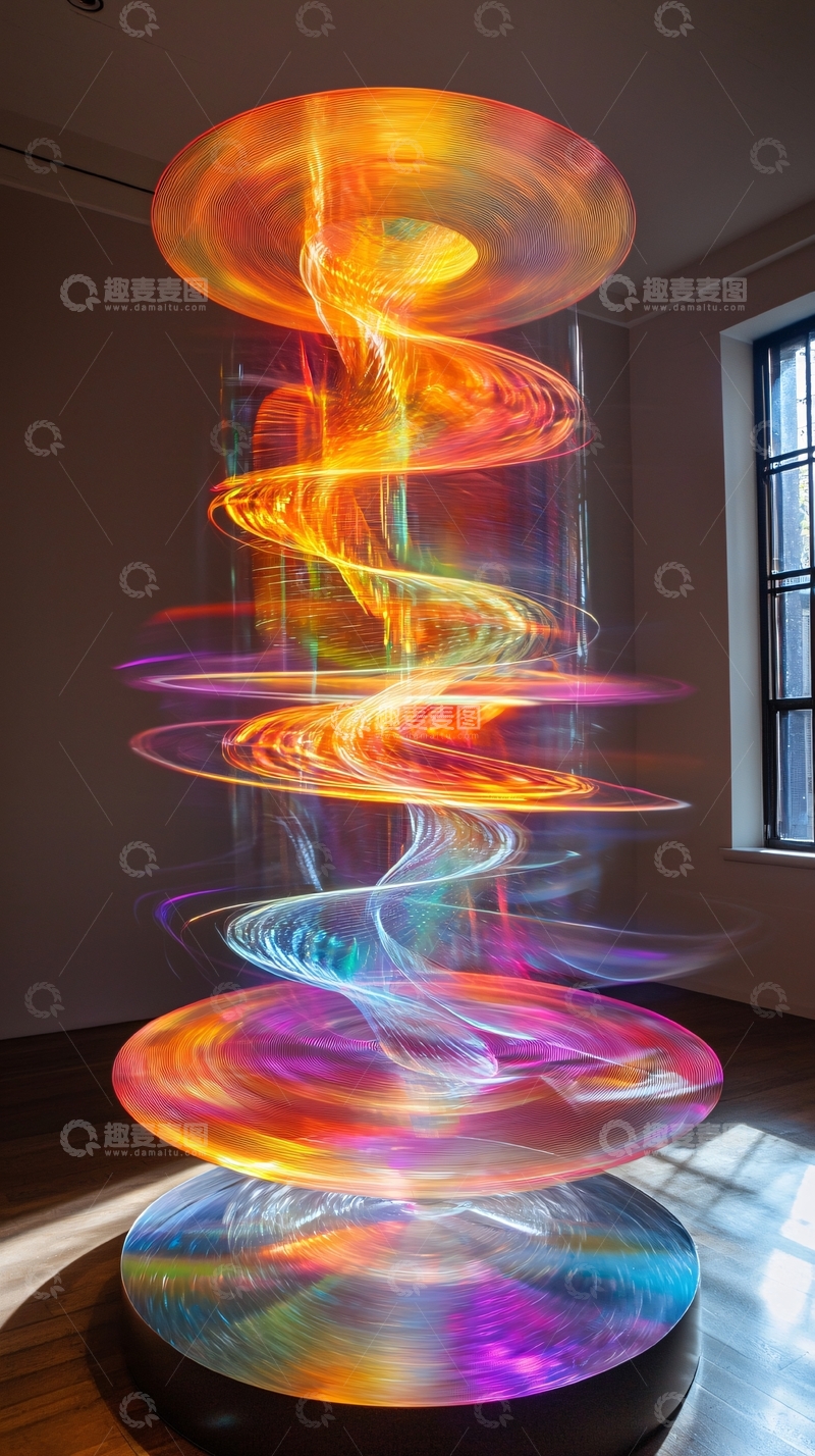高清大图下载【趣麦麦图】旋转彩色光柱