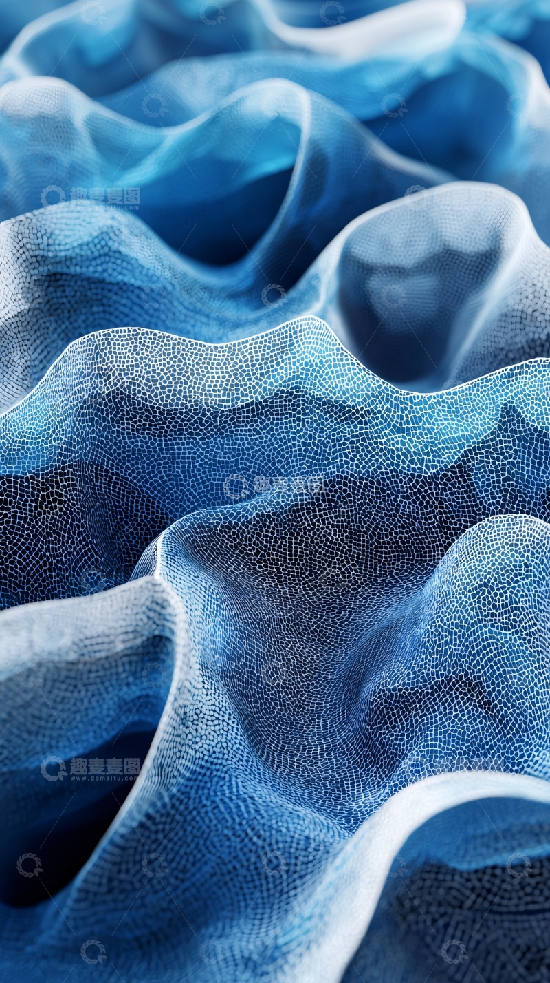 高清大图下载【趣麦麦图】蓝色丝绸质感