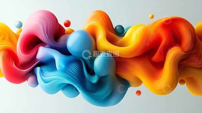 高清大图下载【趣麦麦图】色彩鲜艳的抽象曲线