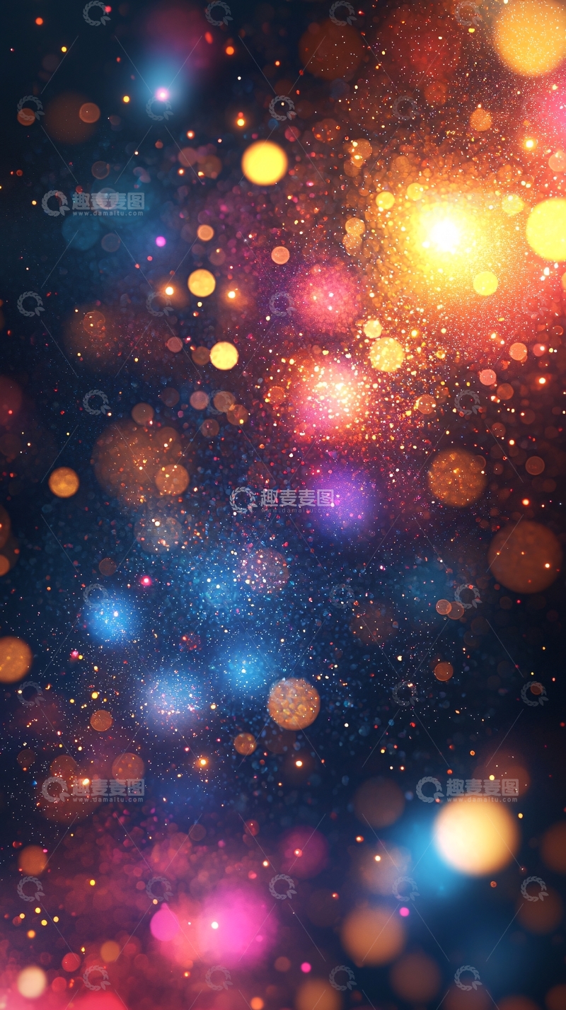 高清大图下载【趣麦麦图】绚丽多彩的星空背景