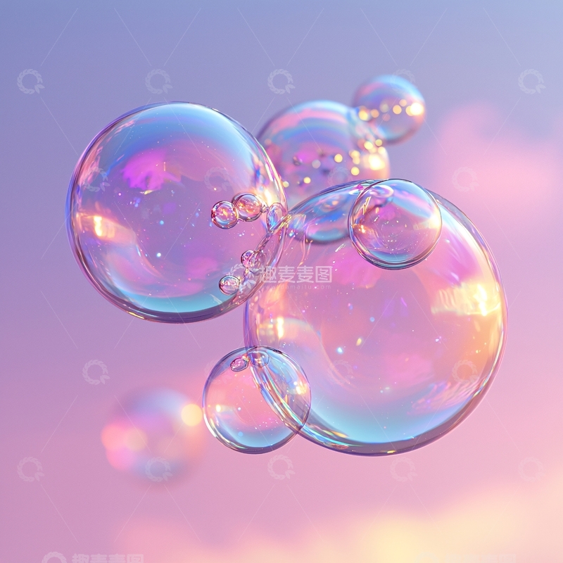 高清大图下载【趣麦麦图】彩色泡泡