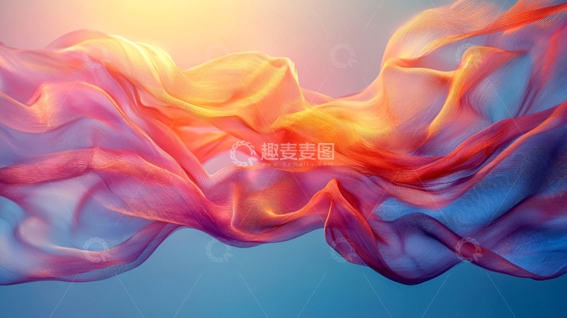 高清大图下载【趣麦麦图】流动的彩色丝绸