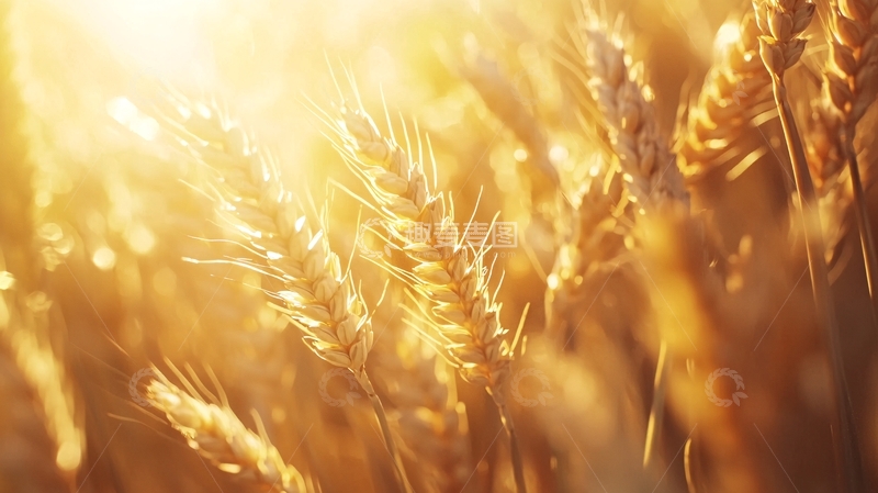 高清大图下载【趣麦麦图】金色麦田阳光洒照