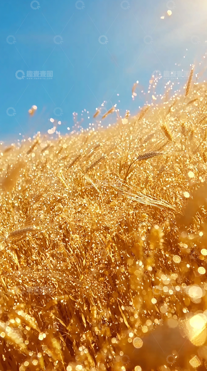 高清大图下载【趣麦麦图】金黄麦田阳光洒满