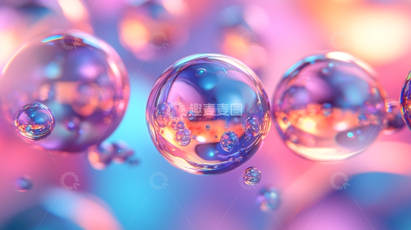 高清大图下载【趣麦麦图】彩色泡泡