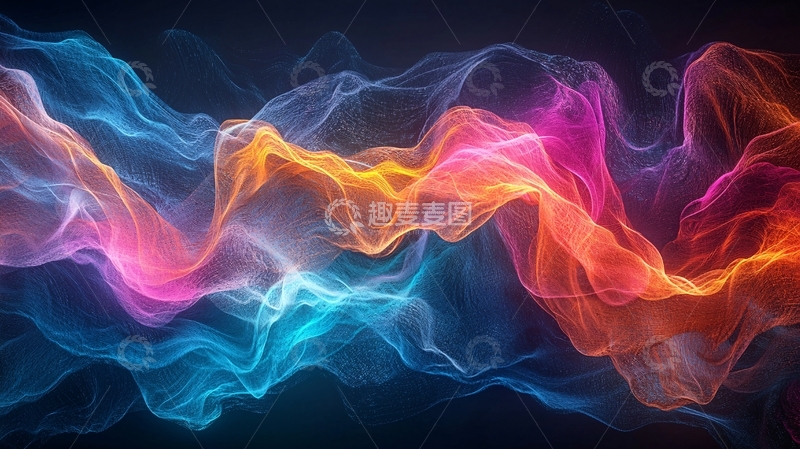 高清大图下载【趣麦麦图】彩色光线流动抽象背景