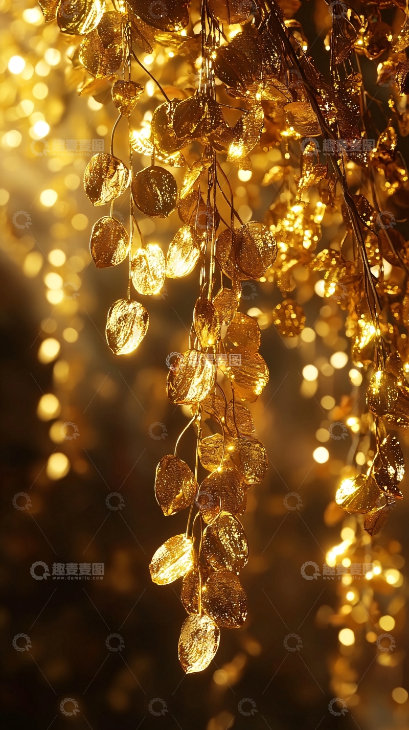 高清大图下载【趣麦麦图】金色枝叶