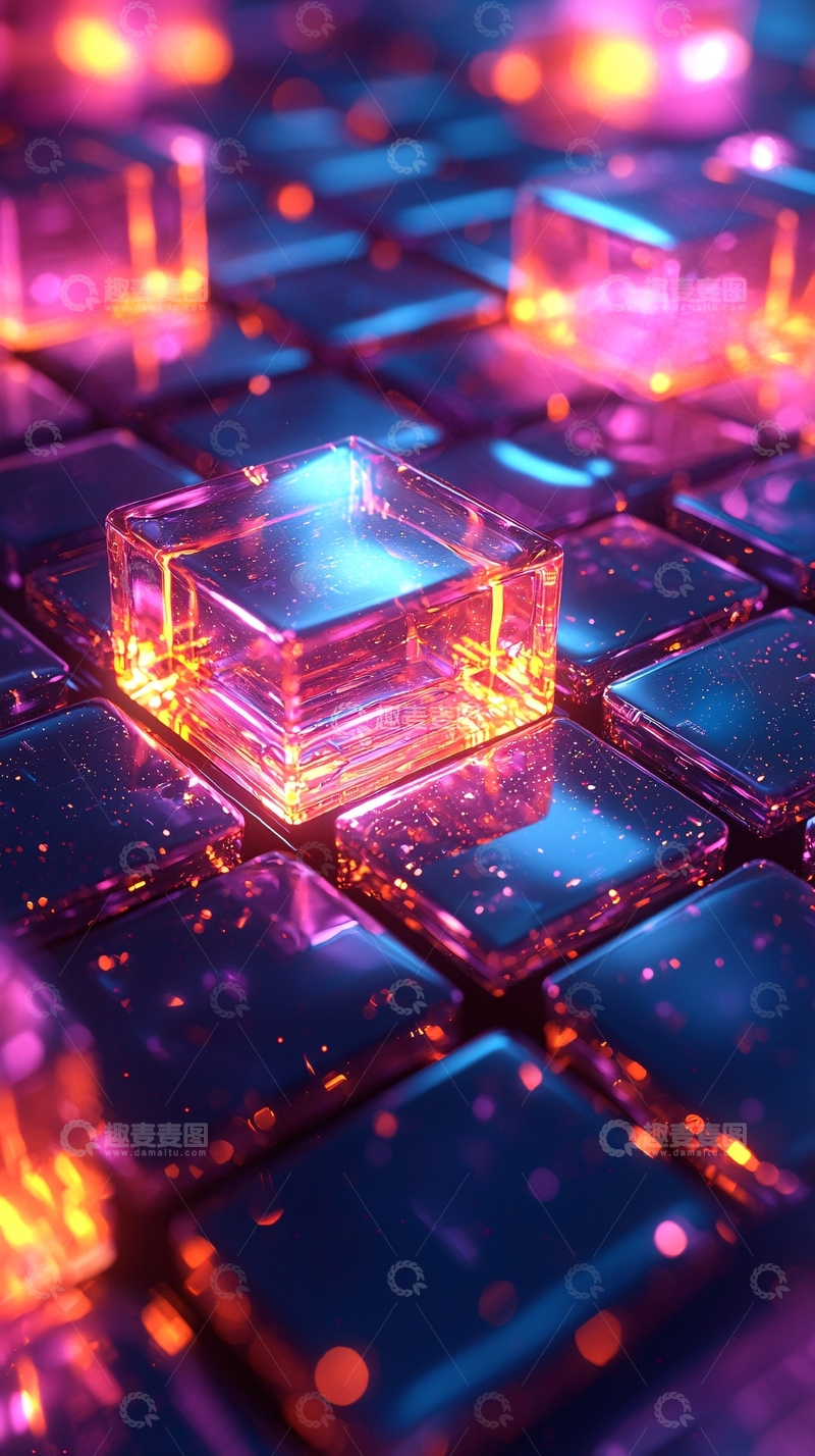 高清大图下载【趣麦麦图】科技感立方体阵列