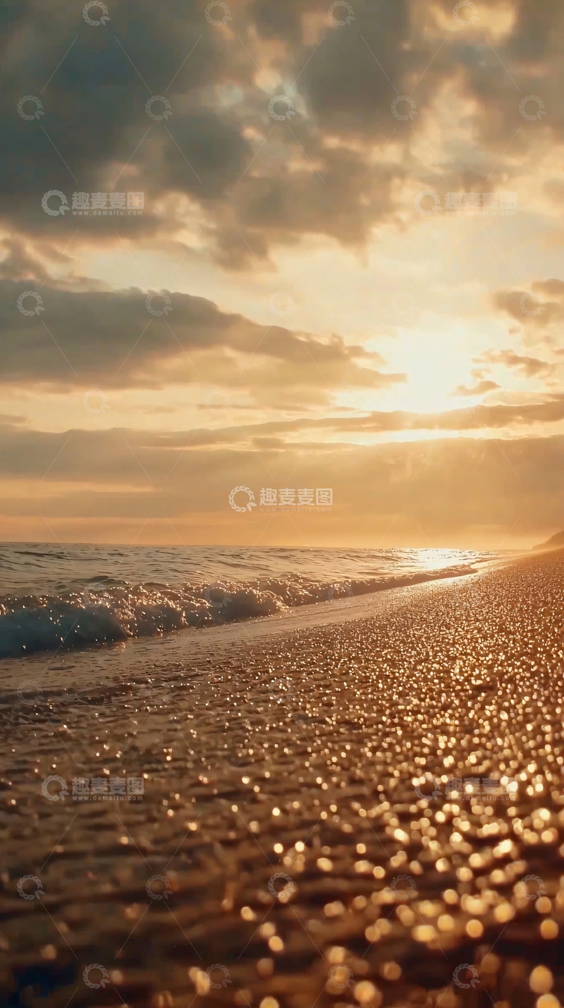 高清大图下载【趣麦麦图】海滩日落