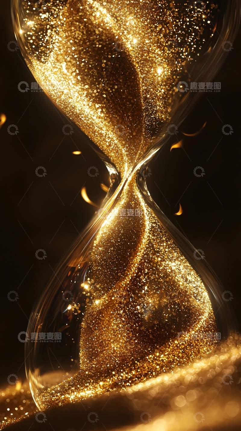 高清大图下载【趣麦麦图】金色流沙沙漏