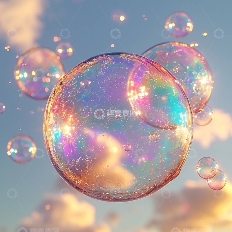 高清大图下载【趣麦麦图】绚丽多彩的肥皂泡