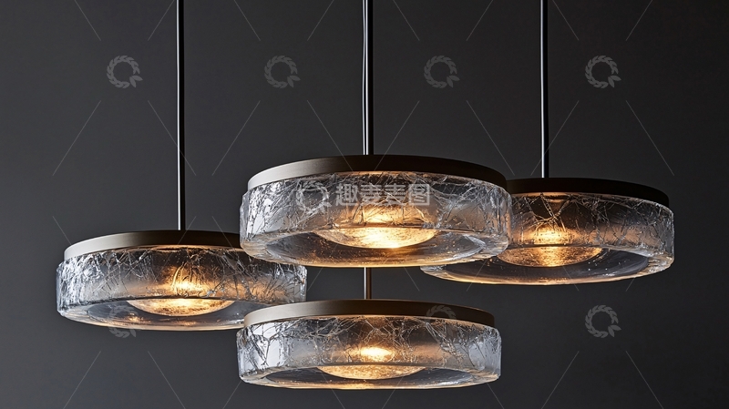 高清大图下载【趣麦麦图】现代风格圆形玻璃吊灯