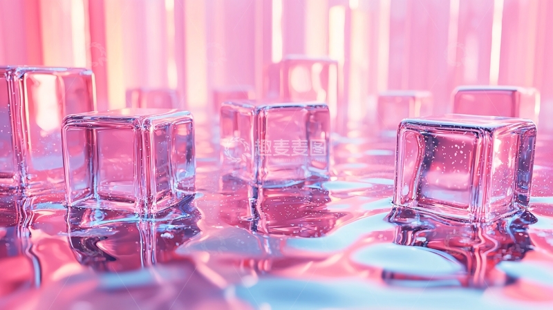 高清大图下载【趣麦麦图】粉色冰块梦幻场景