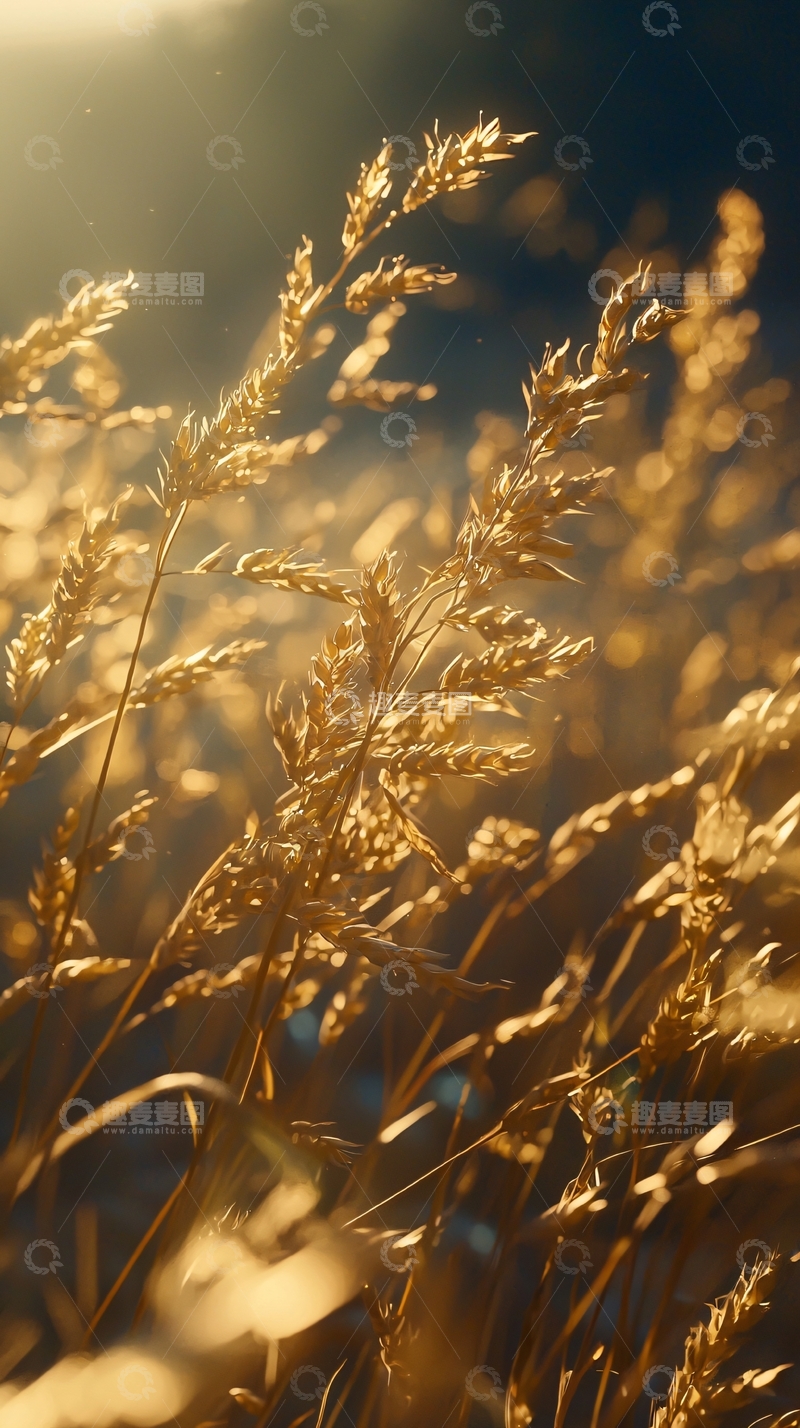 高清大图下载【趣麦麦图】金色麦穗逆光剪影