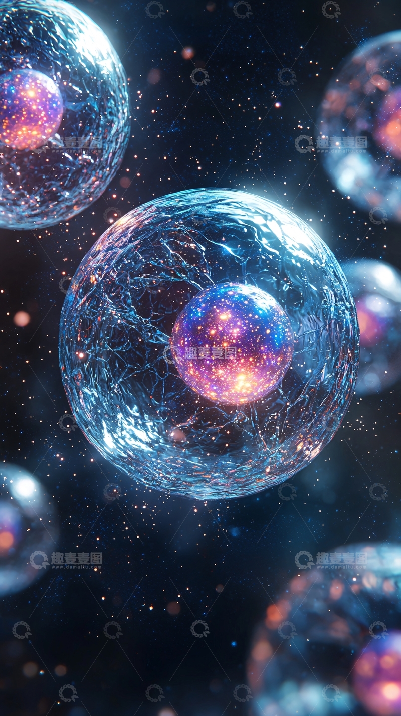 高清大图下载【趣麦麦图】闪耀星空的细胞结构