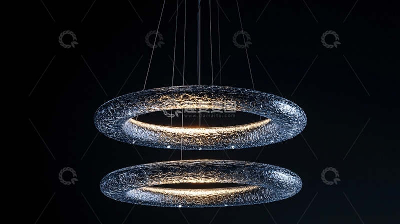 高清大图下载【趣麦麦图】双环水晶吊灯