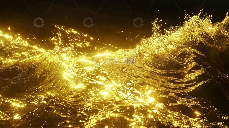 高清大图下载【趣麦麦图】金光闪闪的液体飞溅