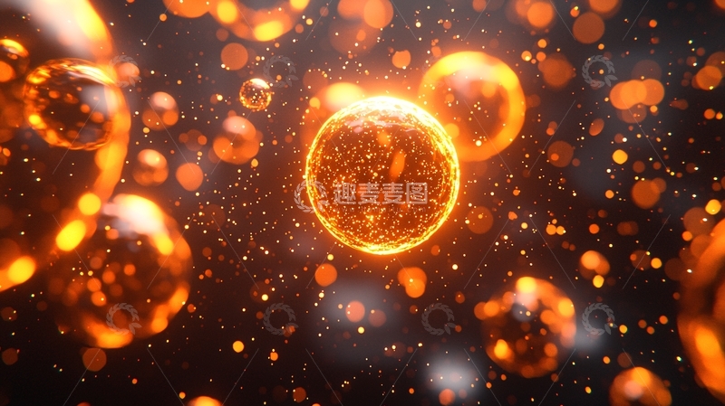 高清大图下载【趣麦麦图】火光四射的能量球体