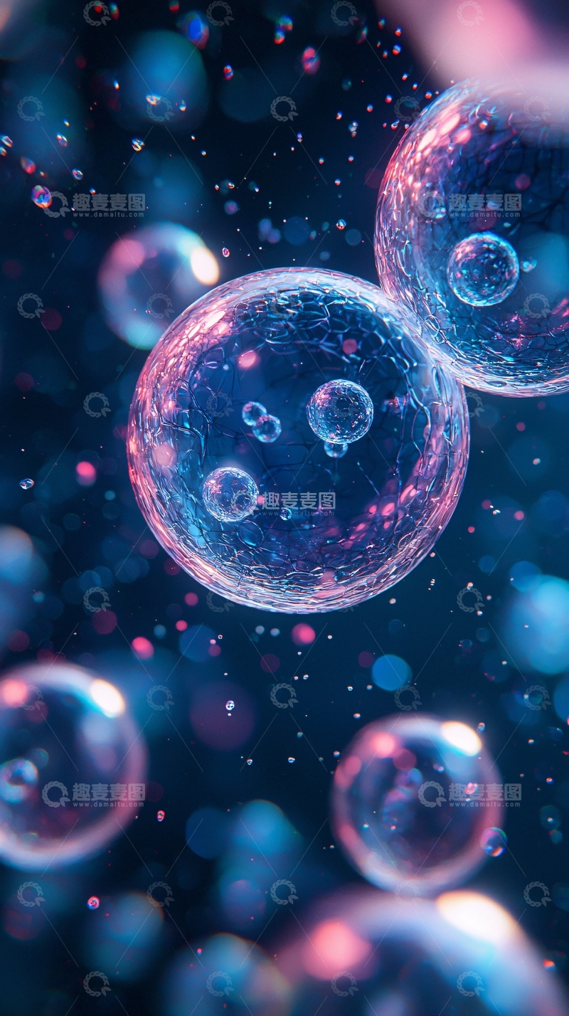 高清大图下载【趣麦麦图】细胞状发光球体