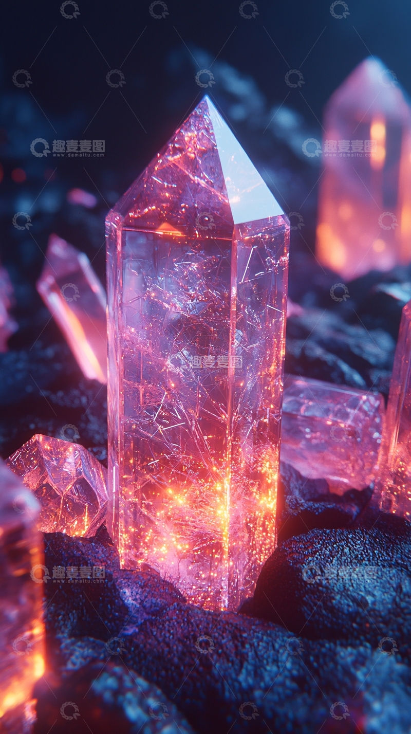高清大图下载【趣麦麦图】粉色水晶
