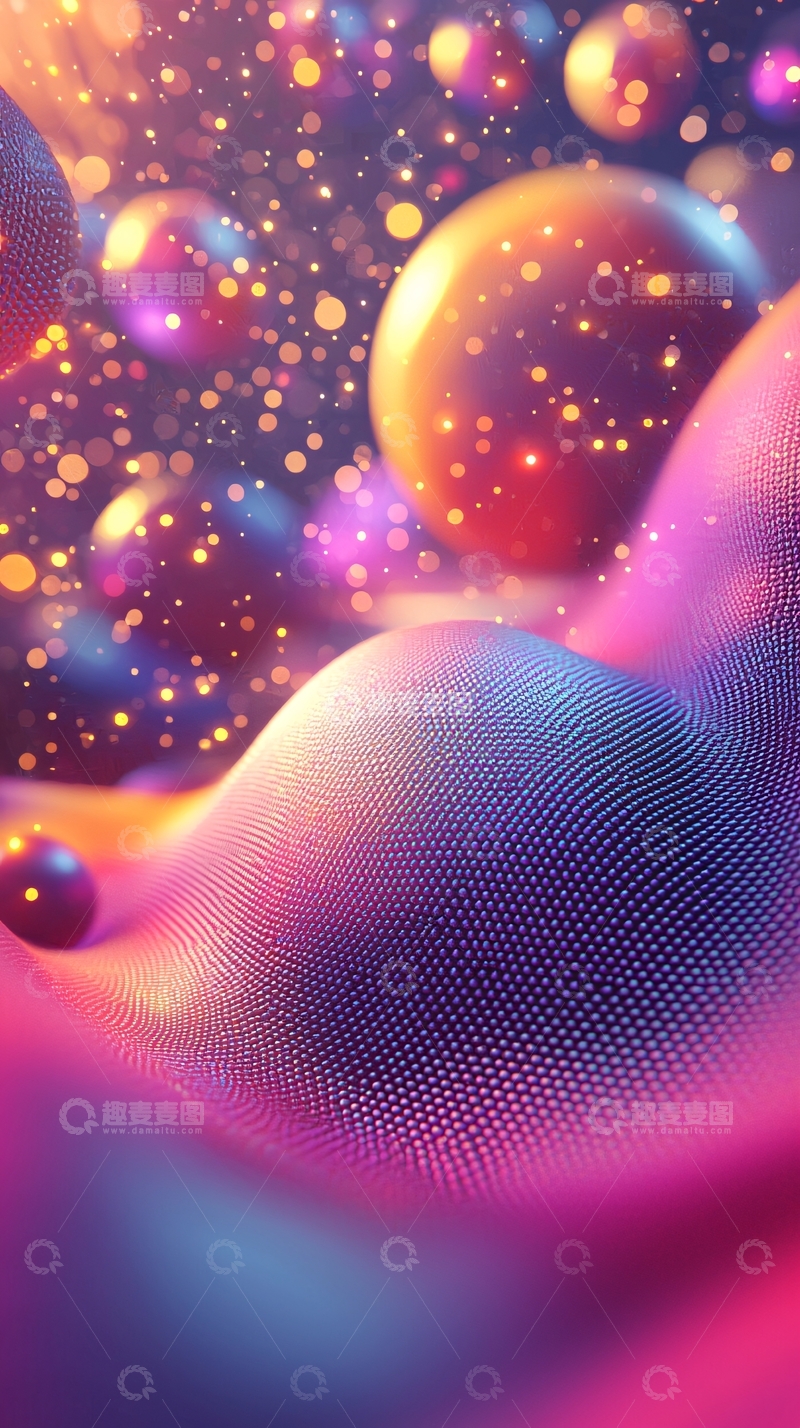 高清大图下载【趣麦麦图】梦幻多彩星球背景