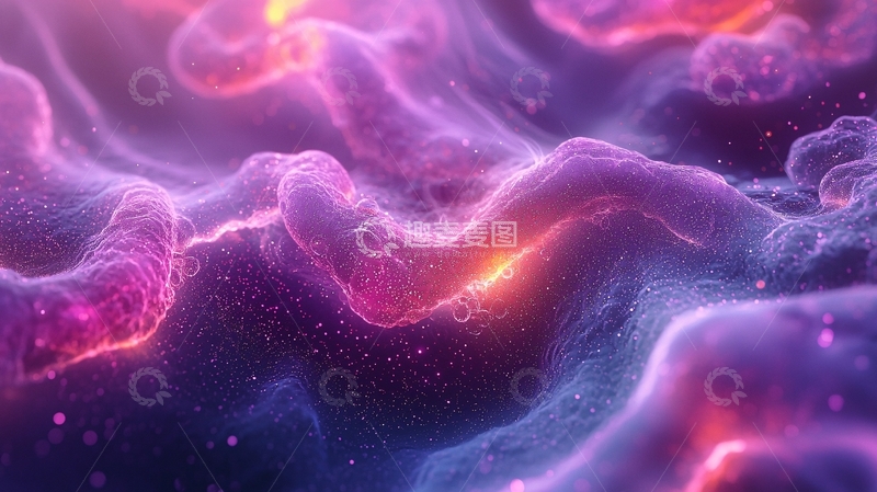 高清大图下载【趣麦麦图】抽象紫色粉色能量流体