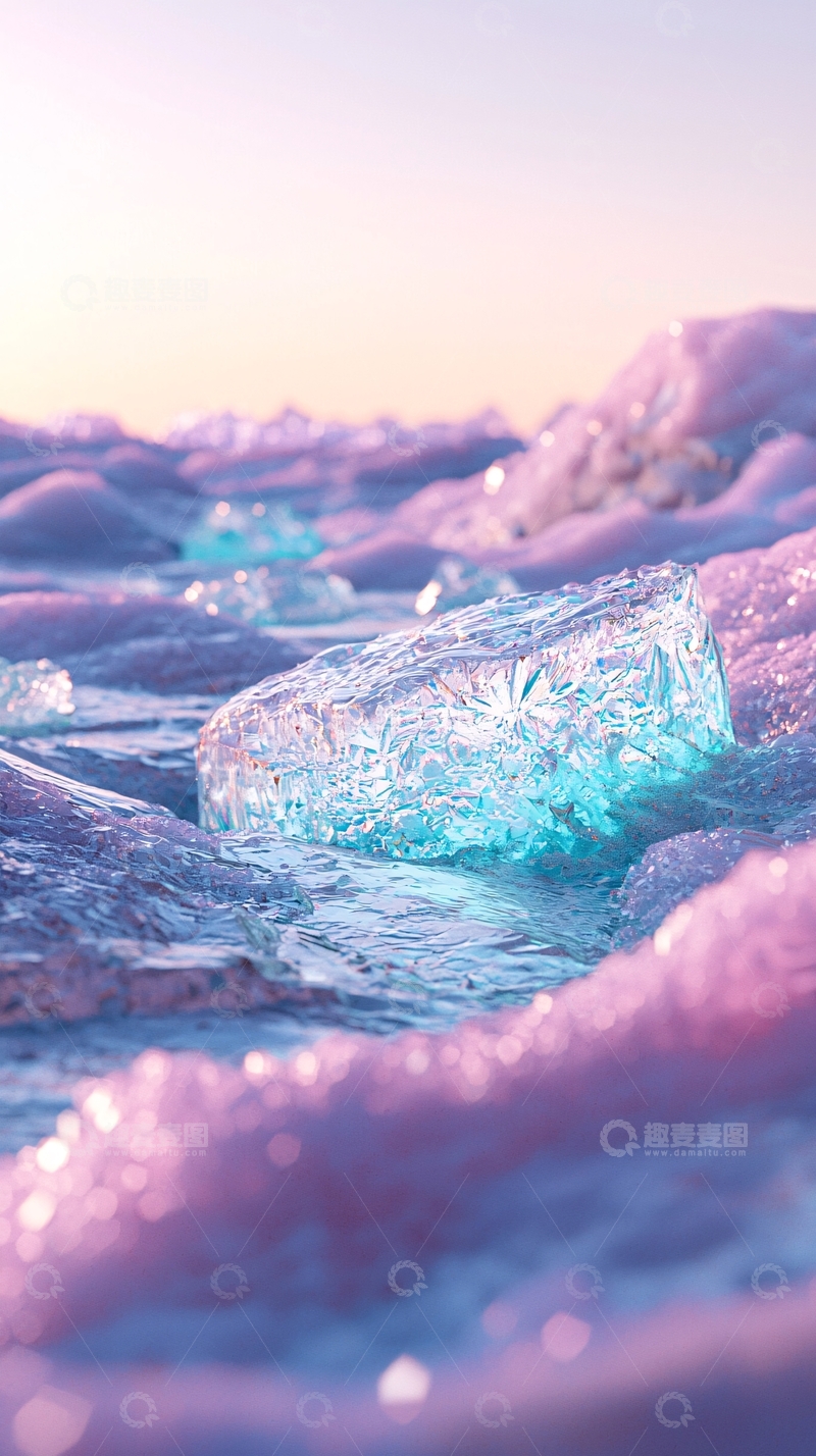 高清大图下载【趣麦麦图】梦幻冰晶海面