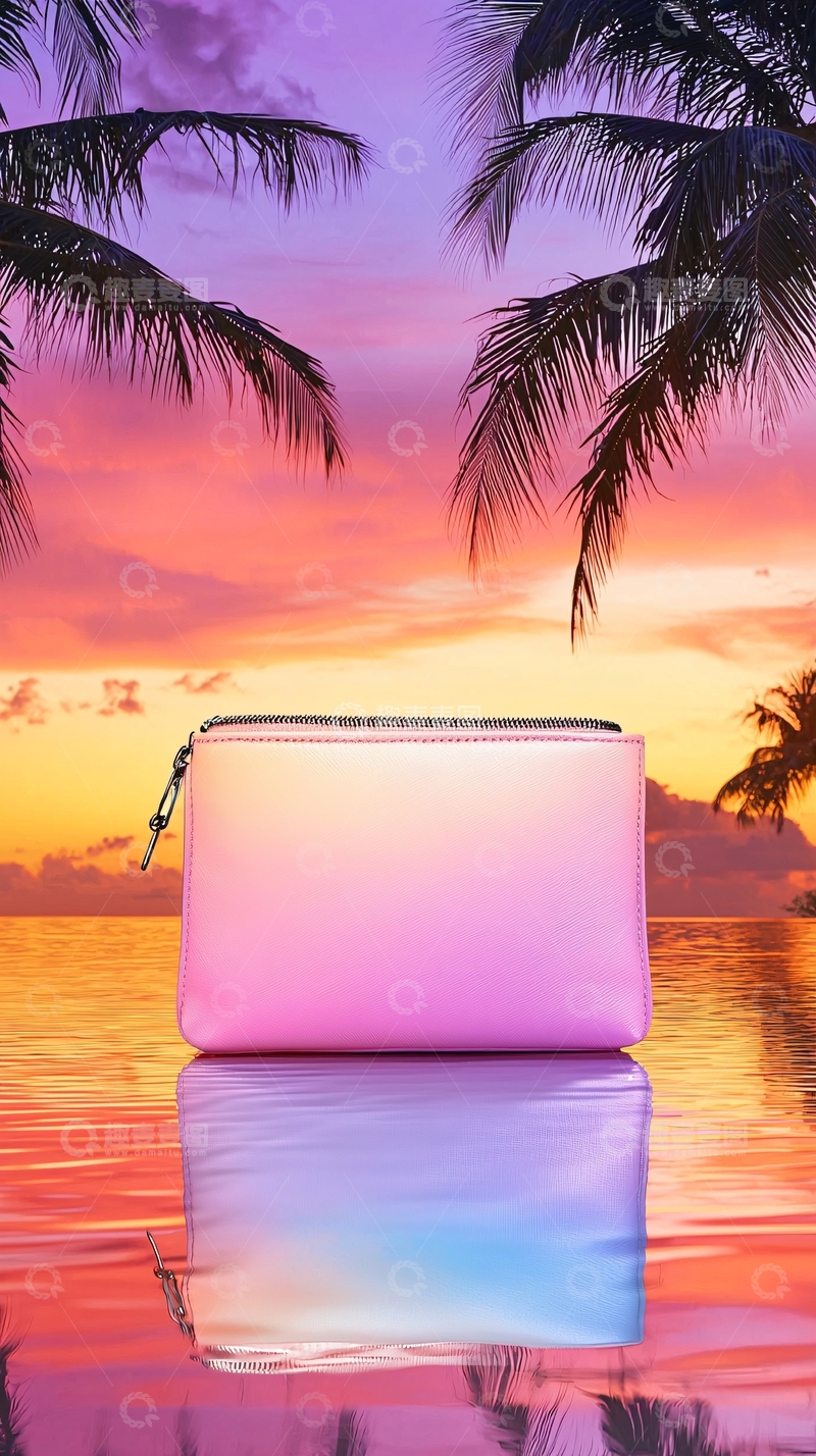 高清大图下载【趣麦麦图】粉色渐变化妆包