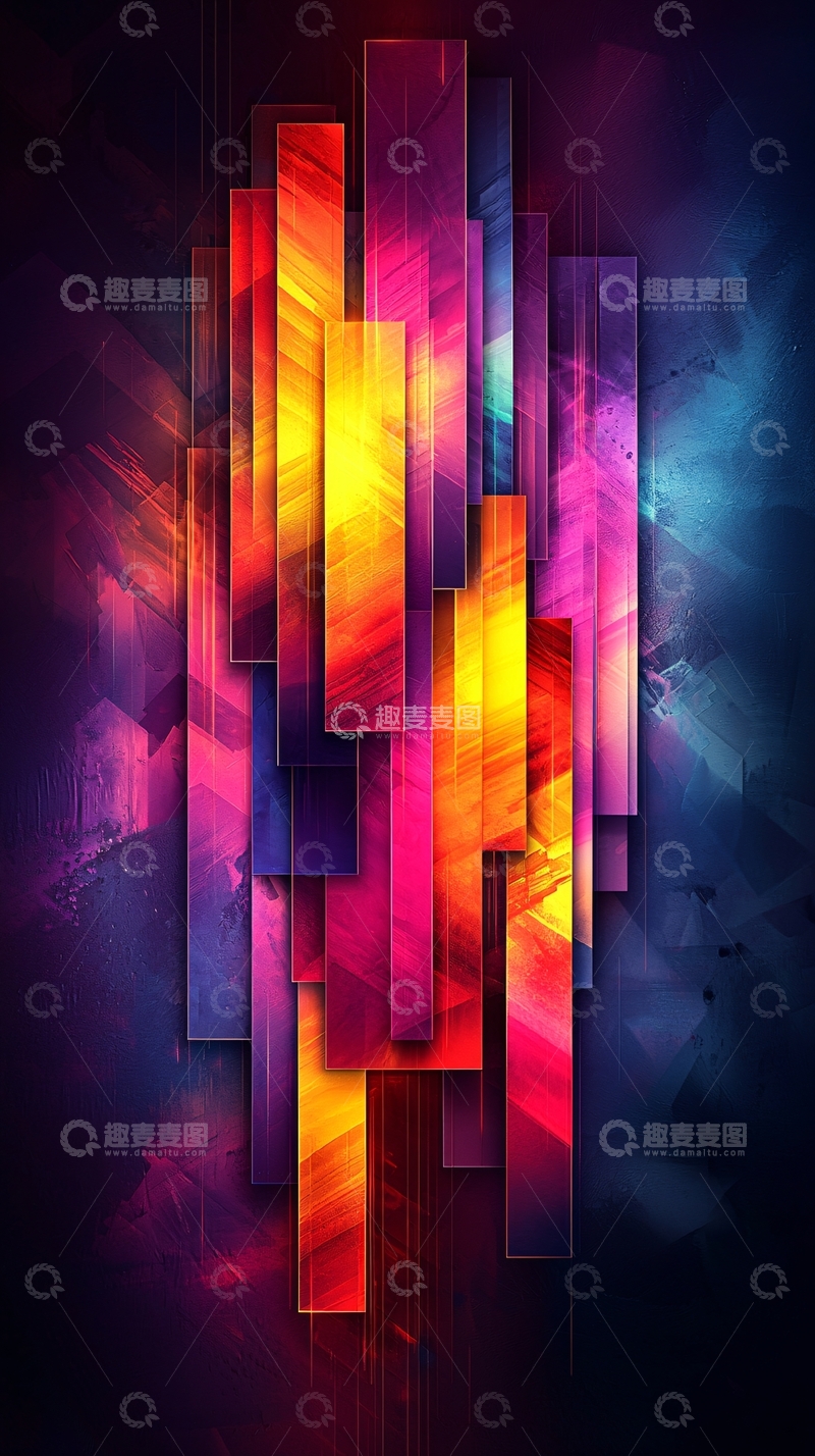 高清大图下载【趣麦麦图】彩色几何抽象