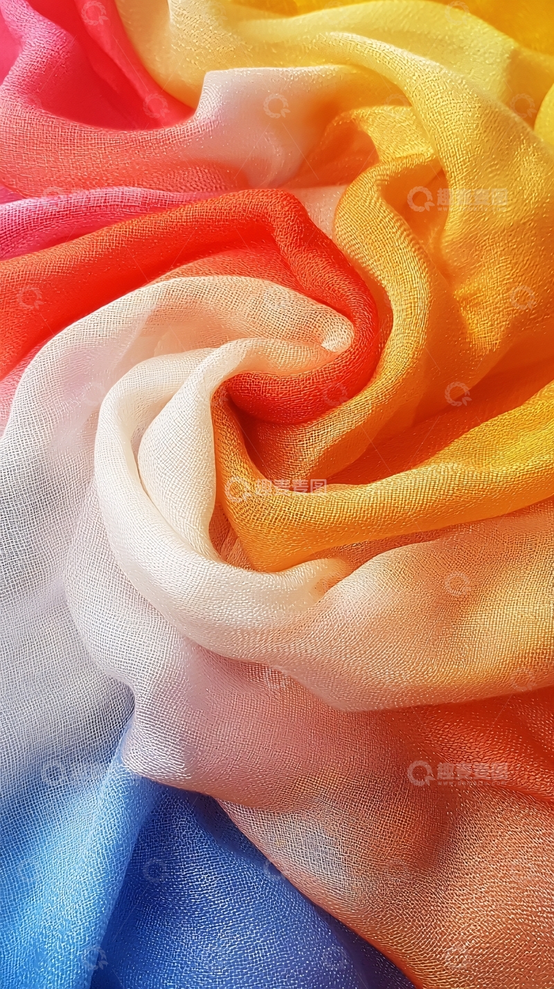 高清大图下载【趣麦麦图】彩虹渐变色丝绸面料