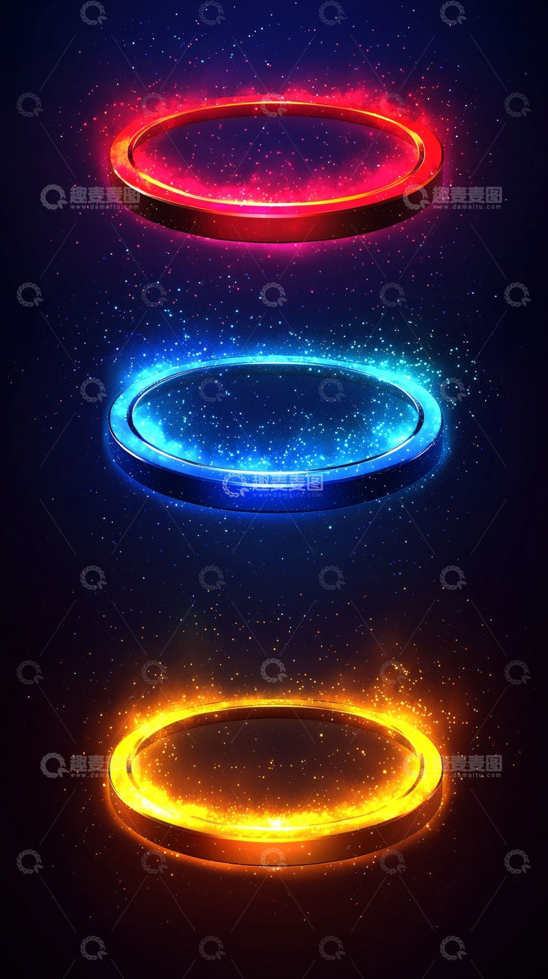 高清大图下载【趣麦麦图】炫彩发光圆环