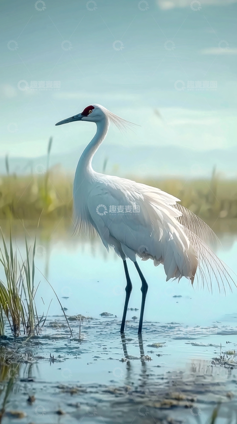 高清大图下载【趣麦麦图】雪白鹤类涉水禽鸟