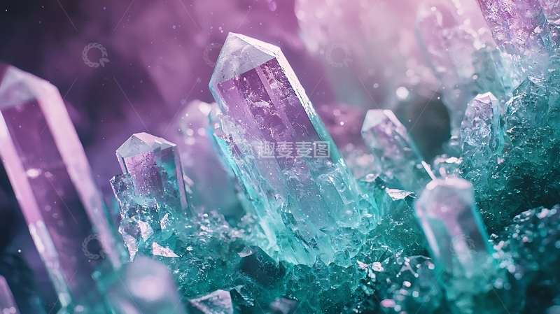 高清大图下载【趣麦麦图】梦幻紫粉色水晶