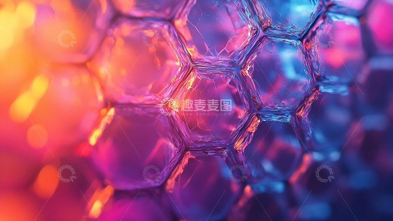 高清大图下载【趣麦麦图】彩色蜂窝结构